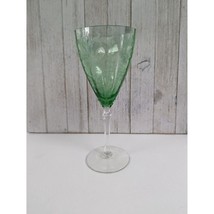 Fostoria Versailles Wine Drinking Goblet Glass 8 1/4&quot; Tall Green Etched ... - £93.84 GBP