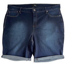 1822 Dark Wash Stretch Denim Jean Shorts Size 24W - £21.54 GBP
