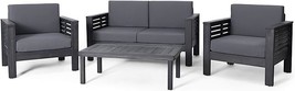 Christopher Knight Home Louver Chat Set, Dark Gray - £1,170.02 GBP