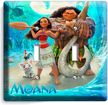 Moana Maui Pua Pig Chicken Hei Double Light Switch Wall Plate Cover Room Decor - $13.94