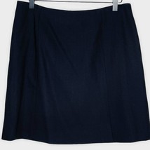 NWT EMPORIO ARMANI black all seasons wool split hem skirt Italian size 44 - $59.00