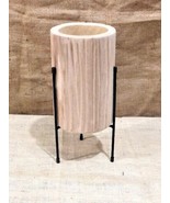 Wooden Planter Flower Cactus Plant Pot Rustic Planter Wood Metal Stand 1... - $34.21 CAD