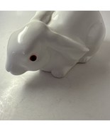 Vintage 1978 White Ceramic Rabbit Bunny Figurine Glass Eyes Easter Art P... - £20.19 GBP