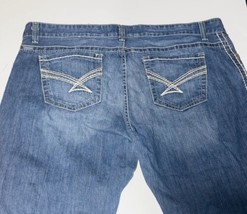 Ada Cinch Jeans Women Dark Wash Blue Relaxed Fit 35/19R Thick Stitch Stretch - £31.65 GBP
