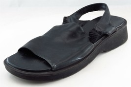 Bare Traps Slingback Sandals Black Leather Women Shoes Size 8 Medium - £15.53 GBP