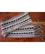 Handmade Hand Knit Woven Soft Angora Wool Fringe Scarf Earthtone Pastels... - £19.54 GBP