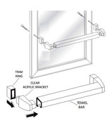 Gordon Glass® 34&quot; Long Bright Gold Framed Sliding Shower Door Towel Bar wit - $44.95