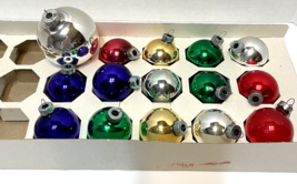 Vintage Rauch Glass Christmas Ball Ornaments Multicolor 2&quot; and 2.5&quot; Lot 15 - £16.40 GBP