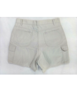 Women&#39;s Size 12M Riders Mom Khaki Cargo Beige Sexy Shorts High Waist 100... - $19.47 CAD