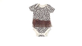 VITAMINS Baby One Piece Leopards Hearts w/Lace Tutu front Size 6M 6 Mos New - £5.30 GBP