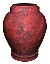 Embrace Red Natural Marble Large/Adult Funeral Cremation Urn, 220 Cubic Inches - £250.31 GBP