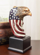 Patriotic Bald Eagle On USA Star Spangled Banner Flag Bust Electroplated Statue - £35.16 GBP