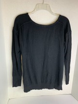Lululemon Womens Sz 6 Black Knit Sweater Scoop Neck Long Sleeve Rising Salutatio - £24.18 GBP