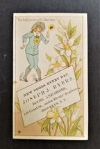1880 Antique Joseph Byers Brooklyn Ny Boots Shoes Store Victorian Trade Card - £38.38 GBP
