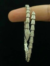 14K White Gold Plated Serpenti Viper Bracelet 5.00Ct Round Cut Simulated Diamond - £197.37 GBP