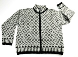 100% Icelandic Wool Full Zip Black Gray Cardigan Tenth Mountain Sweater ... - £54.17 GBP