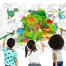 Dinosaur Jumbo Giant Coloring Poster For Kids 45 X 31.5 Inch Table Wall ... - £11.70 GBP