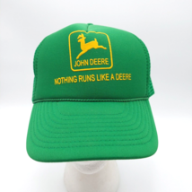 Vtg John Deere Corded Nissun Snapback Hat Green Foam w/Mesh Back High Re... - £45.26 GBP
