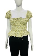 Doen Women&#39;s Floral Printed Vestiaire Collective Cotton Blouse Tunic Top Size XS - £97.39 GBP