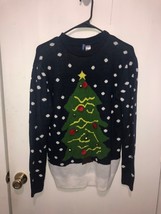 H&amp;M Divided Christmas Tree &amp; Snow Pullover Ugly Christmas Sweater Womens SZ XS - £11.07 GBP