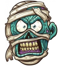 Halloween Scary Mummy Face Edible Cake Topper Decoration - £10.38 GBP