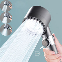 3 Modes Adjustable High Pressure Shower Head One-key Stop Water Shower Bathroom  - £15.02 GBP