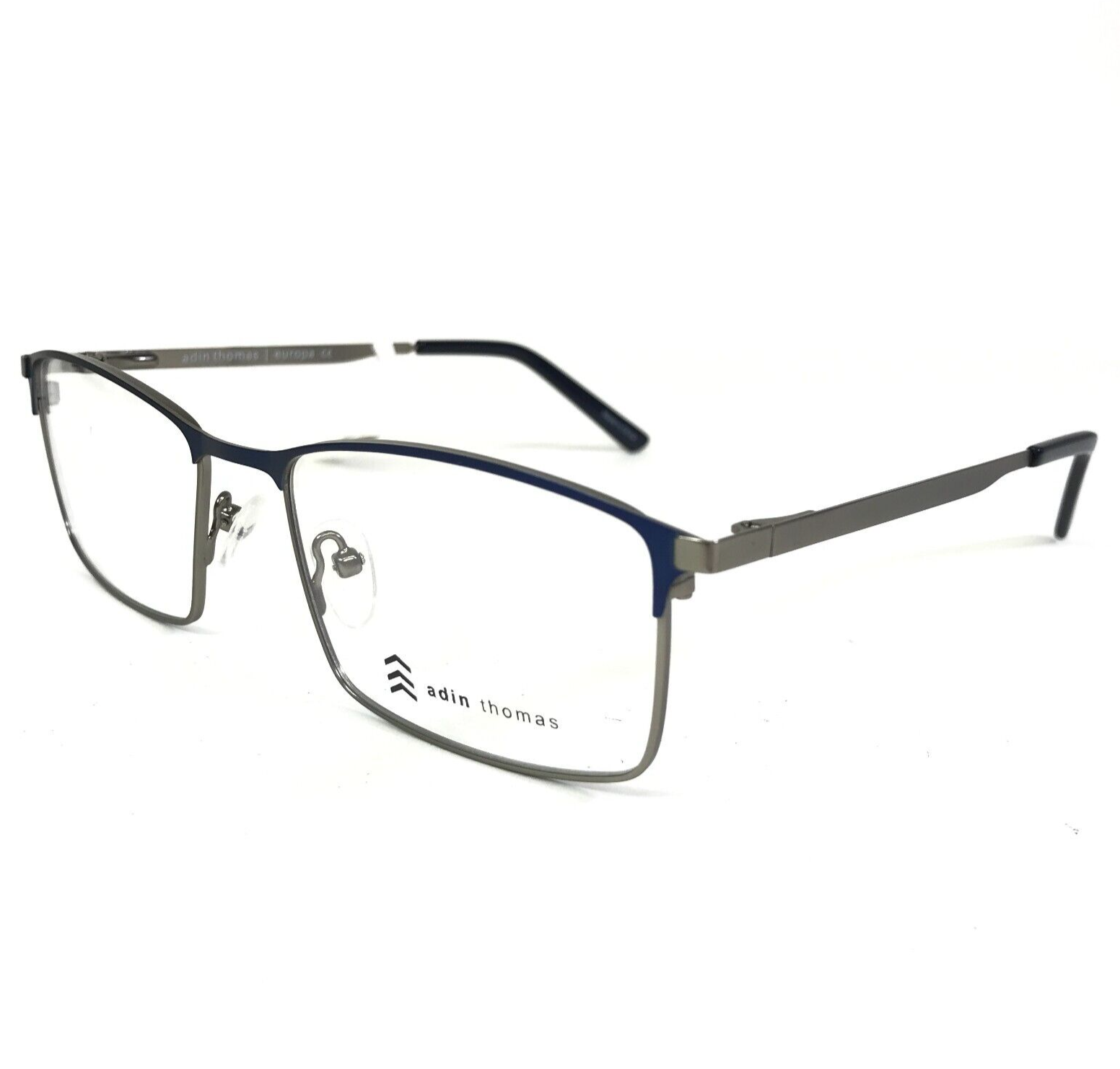 Adin Thomas Brille Rahmen AT-456 C1 Grau Marineblau Halbe Felge 54-18-140 - £44.67 GBP