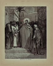 1890 Gustave Dore Antique Engraving Print Caesar Story Of Jesus 8 X 10 - $64.62