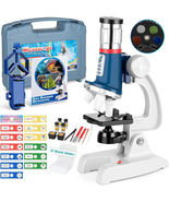 58-Piece Kids Microscope Kit – 100X-1200X Magnification, LED Light - $48.12