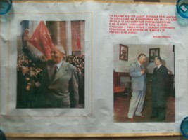 amazing poster of communist propaganda P.P.SH.ENVER HOXHA DICTATOR-RARE - £194.94 GBP