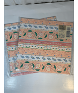 BOHO Birthday Vintage Sheet Gift Wrap-HALLMARK Blue/Pink 2 Pks-4Sheets T... - £6.60 GBP