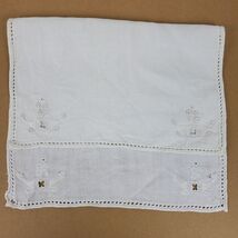 Vintage Crochet Dresser Doily Approx 17x11 Inch w/ Cutouts Ivory - $16.89 CAD