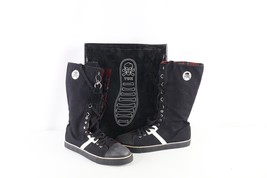 NOS Vtg 90s Streetwear Mens 12 Gothic Goth Punk Skull Tall Canvas Shoes ... - £101.19 GBP