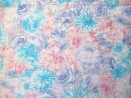 Jack Koldor Pastel Abstract Flower Polished Cotton Fabric 2 1/8 yd. Vintage - $15.75