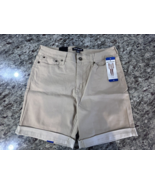 DKNY Jeans Chino Tan Bermuda Shorts NWT Size 10 Stretch Free Shipping - £15.20 GBP