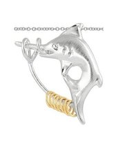 Jewelry Trends Sterling Silver Wish Rings Swordfish Pendant With 18 inch Chain N - £21.23 GBP