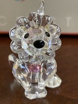 Austrian 32% Full Lead Crystal Forest Collector&#39;s Cute Lion with heart  Figurine - £14.24 GBP