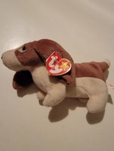 VINTAGE TY Beanie Baby TRACKER THE BASSET HOUND DOG 8&quot; Plush STUFFED ANIMAL - $23.52