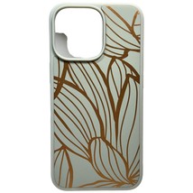 Heyday Hard Shell Phone Case for iPhone 13 Pro Botanical Green Gold Foil Print - £3.95 GBP