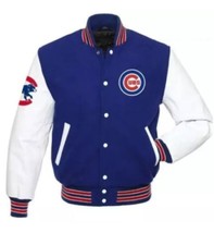DSharks Chicago Cubs Varsity Jacket – Wool Body &amp; Genuine Leather Sleeves  - $140.00+