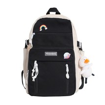 NEW High Capacity Fashion Big Student Backpack Badge Rucksack Girls School Bag W - £41.13 GBP