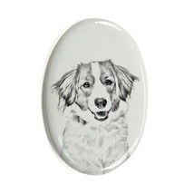 Kooikerhondje - Gravestone oval ceramic tile with an image of a dog. - £7.86 GBP