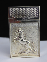 vintage FAN RI cigarette lighter rare orient old STALLION horse metal - £16.43 GBP