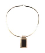 STERLING SILVER TAXCO MEXICO CHOKER ONYX SQUARE PENDANT 43.4gram 16” - €151,73 EUR