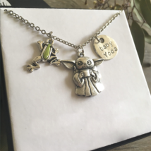 Cute, Silver Plated, Star Wars, The Mandalorian / Baby Yoda Theme Charm Necklace - £17.57 GBP