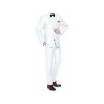 Men Renoir  Tuxedo Two Button Notch Formal with Satin Lapel trims 201-6 White image 2