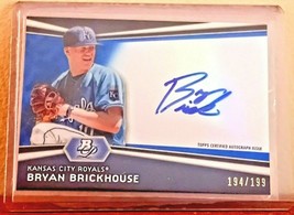 Topps 2012 Kansas City Royals Bryan Brickhouse Bowman Platinum Autograph Card - £9.49 GBP