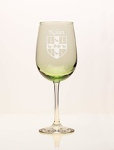 Nolan Irish Coat of Arms Green Wine Glass - £54.35 GBP
