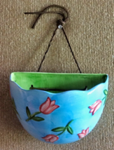 Ceramic Tulip Plant Basket Wall Mount Hanging Flower Pot No Drainage - $16.00