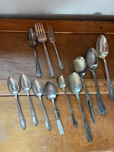 Lot of Vintage to Various Styles &amp; Shapes Silver Colored Spoons &amp; Forks for Use  - £15.44 GBP